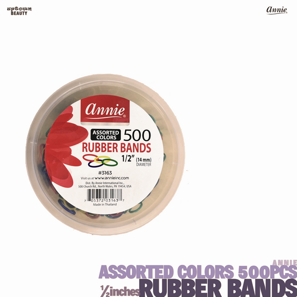 ANNIE Assorted Colors Rubber Bands ½inches(14mm)-500pcs