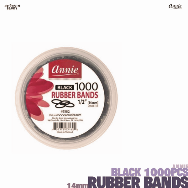 ANNIE Black Rubber Bands ½inches 14mm-1000pcs