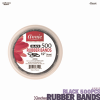 ANNIE Black Rubber Bands ½inches (14mm) 500pcs