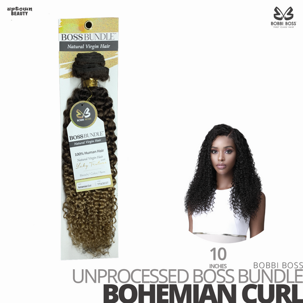 Bobbi Boss Unprocessed Virgin Human Hair Bundle Weave BOSS BUNDLE # Bohemian Curl #10 inches