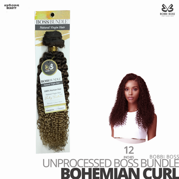 Bobbi Boss Unprocessed Virgin Human Hair Bundle Weave BOSS BUNDLE # Bohemian Curl #12 inches