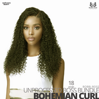 Bobbi Boss Unprocessed Virgin Human Hair Bundle Weave BOSS BUNDLE # Bohemian Curl #18 inches