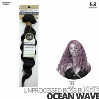 Bobbi Boss Unprocessed Virgin Human Hair Bundle Weave BOSS BUNDLE # Ocean Wave #18 inches
