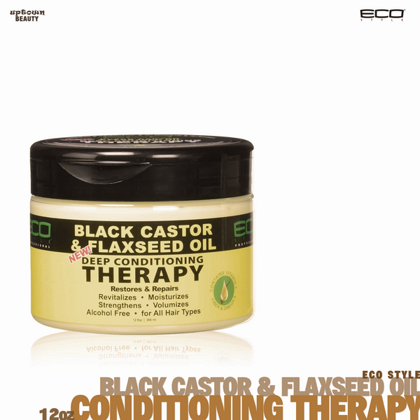 Eco Style Black Castor and Flaxseed Oil Deep Conditioning Therapy 12oz