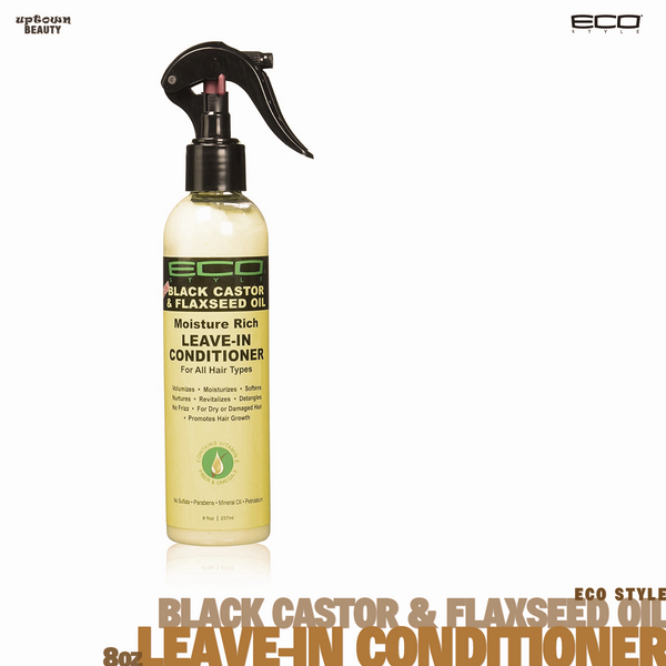Eco Style Black Castor and Flaxseed Oil Leave-In Conditioner. 8oz