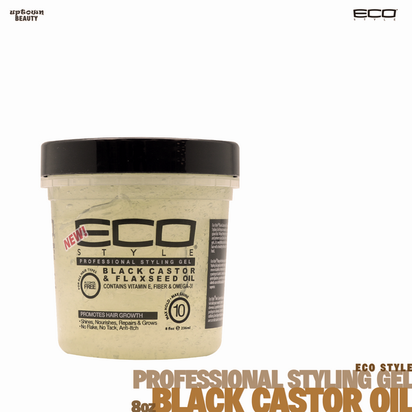 Eco Style Professional Black Castor & Flaxseed Oil Gel. 8oz