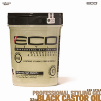 Eco Style Professional Black Castor & Flaxseed Oil Gel. 32oz