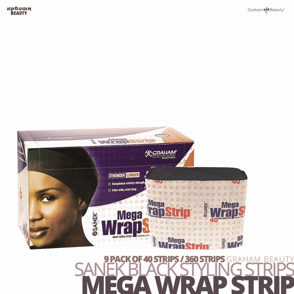 GRAHAM BEAUTY Sanek Styling Strip Mega Wrap Strip # Black one pack of 40 Strips #360 Strips