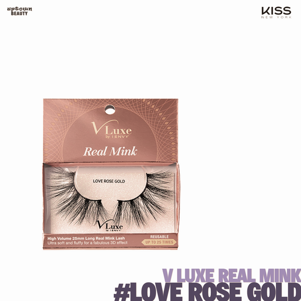 KISS V Luxe by I Envy Real Mink #-Love Rose Gold