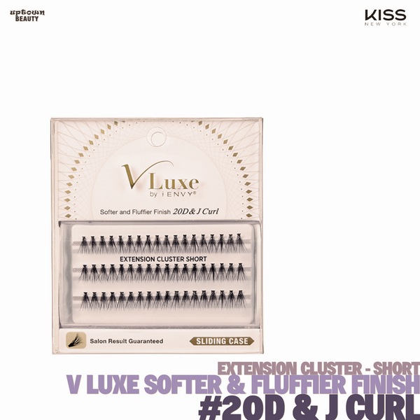 KISS V Luxe by I Envy Softer and Fluffier Finish Extension Cluster 20D & J Curl - Short