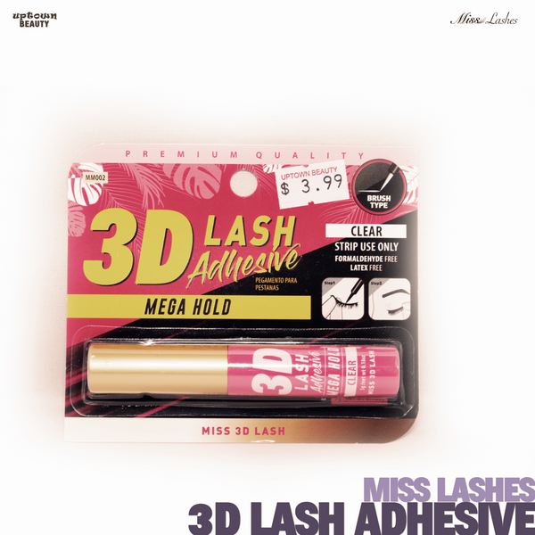 Miss Lashes 3D Volume False Eyelash - 3D Lash Adhesive Mega Hold (Clear)