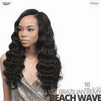 OUTRE 100% Remy Human Weave Hair VELVET Brazilian # Beach Wave #10 inches