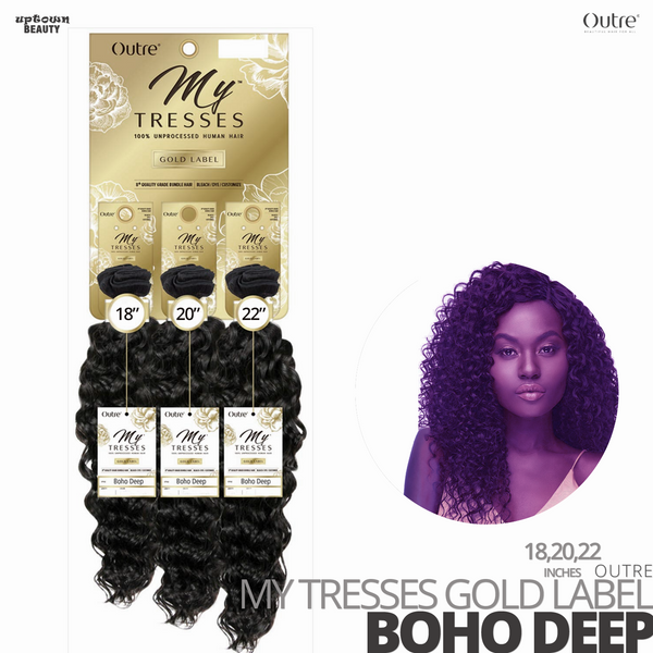 OUTRE Human Bundle- My Tresses Gold Label -# Boho Deep 18-20-22 inches