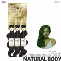 OUTRE Human Bundle- My Tresses Gold Label -# Natural Body 14-16-18. inches