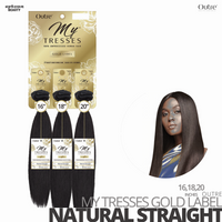 OUTRE Human Bundle- My Tresses Gold Label -# Natural Straight 16-18-20 inches