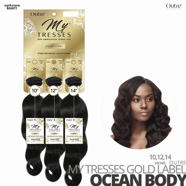 OUTRE Human Bundle- My Tresses Gold Label -# Ocean Body 10-12-14 inches