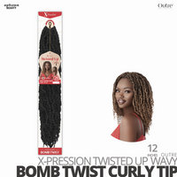 OUTRE Synthetic Crochet Hair Braids  X-PRESSION Twisted-Up #Wavy Bomb Twist Curly Tip#12 inches