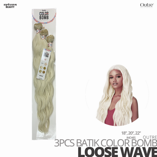 OUTRE Synthetic Weave Batik Color Bomb # Loose Wave #18-20-22 inches