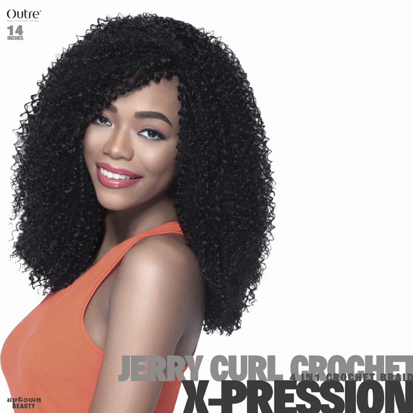 Outre Synthetic Hair Crochet Braids X-Pression Braid 4 In 1 Loop Jerry Curl 14 inch