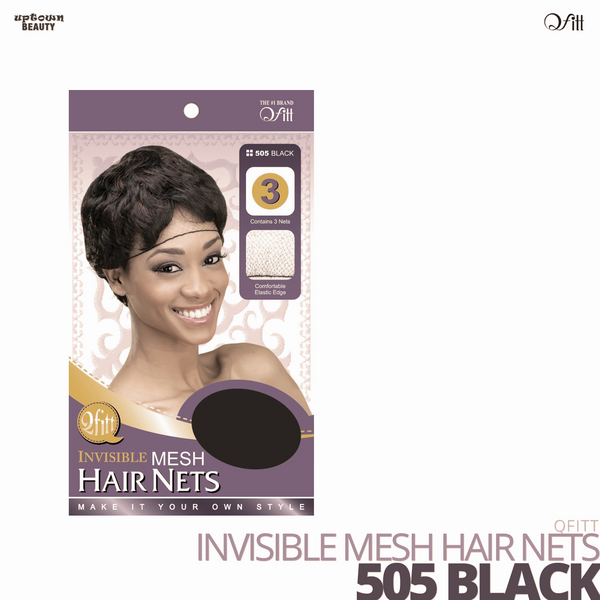 QFITT - Invisible Mesh Hair Nets #505 Black