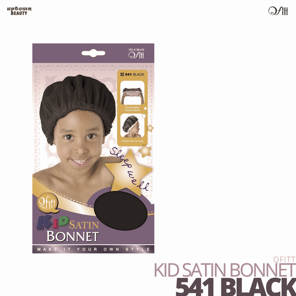 QFITT - Kid Satin Bonnet #541 Black