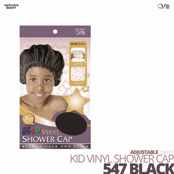 QFITT - Kid Vinyl Shower Cap #547 Black