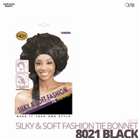 QFITT - Silky & Soft Fashion Tie Bonnet #8021 Black