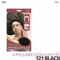 QFITT - Super Jumbo Satin Sleep Cap #121 Black