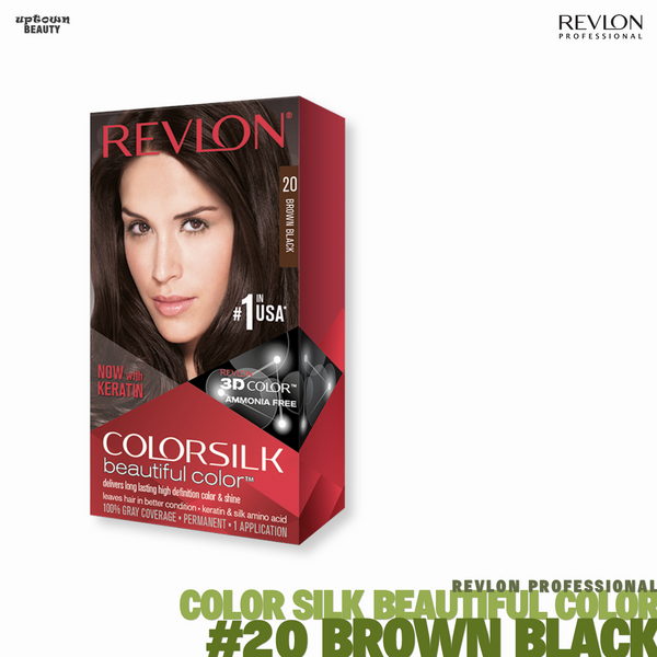 REVLON Color-silk Beautiful Color Permanent Color #20 Brown BlackREVLON Color-silk Beautiful Color Permanent Color #20 Brown Black