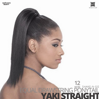 SHAKE-N-GO FreeTress Equal Drawstring Ponytail # Yaki Straight # 12 inches