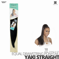 SHAKE-N-GO FreeTress Equal Drawstring Ponytail # Yaki Straight # 18 inches