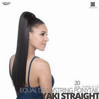 SHAKE-N-GO FreeTress Equal Drawstring Ponytail # Yaki Straight # 20 inches