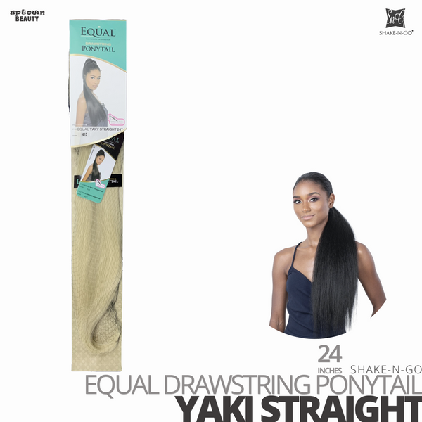 SHAKE-N-GO FreeTress Equal Drawstring Ponytail # Yaki Straight # 24 inches