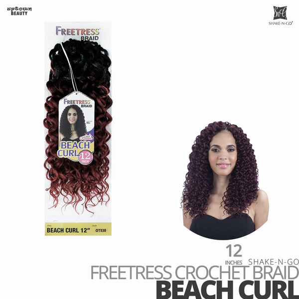 SHAKE-N-GO Freetress Synthetic Hair Crochet BRAID #Beach Curl #12 inches