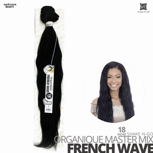 SHAKE-N-GO Organique Mastermix Synthetic Bundle Weave #French Wave 18 inches