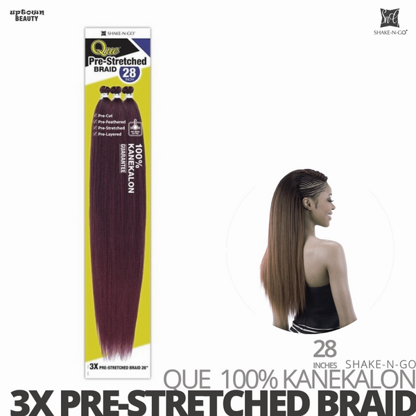 SHAKE-N-GO QUE 3X PRE-STRETCHED BRAID #28 inches