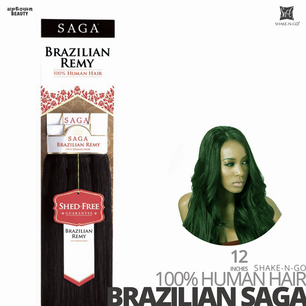 SHAKE-N-GO Saga Brazilian Remy 100% Human Hair  #12  inches