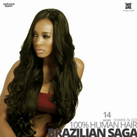 SHAKE-N-GO Saga Brazilian Remy 100% Human Hair  #14  inches