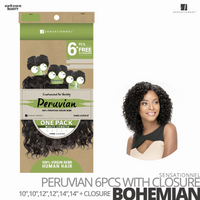 Sensationnel Bare&Natural Bundle Pack Virgin Human Hair #Bohemian #10.10.12.12.14.14 inches with Closure