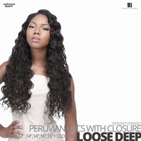 Sensationnel Bare&Natural Bundle Pack Virgin Human Hair #Loose Deep #12.12.14.14.16.16 inches with Closure