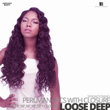 Sensationnel Bare&Natural Bundle Pack Virgin Human Hair #Loose Deep #14.14.16.16.18.18 inches with Closure