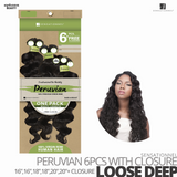 Sensationnel Bare&Natural Bundle Pack Virgin Human Hair #Loose Deep #16.16.18.18.20.20 inches with Closure