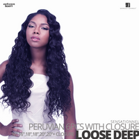 Sensationnel Bare&Natural Bundle Pack Virgin Human Hair #Loose Deep #16.16.18.18.20.20 inches with Closure